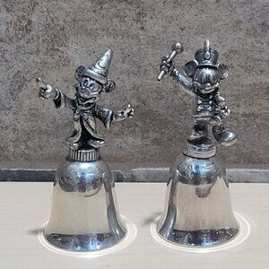 New England Disney Silver Plated Bells Pewter Mickey Mouse Magician Band Leader